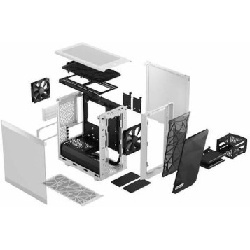 Fractal Design Meshify 2 Mini Mini Tower Κουτί Υπολογιστή με Πλαϊνό Παράθυρο White TG Clear Tint