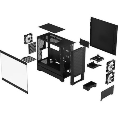 Fractal Design Pop Air Gaming Midi Tower Κουτί Υπολογιστή με Πλαϊνό Παράθυρο και RGB Φωτισμό Black TG Clear Tint