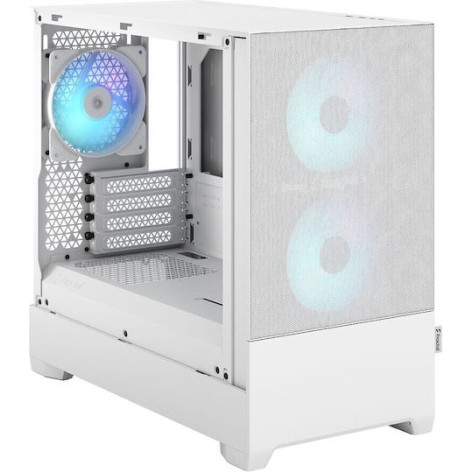 Fractal Design Pop Mini Air Gaming Mini Tower Κουτί Υπολογιστή με Πλαϊνό Παράθυρο και RGB Φωτισμό RGB White TG Clear