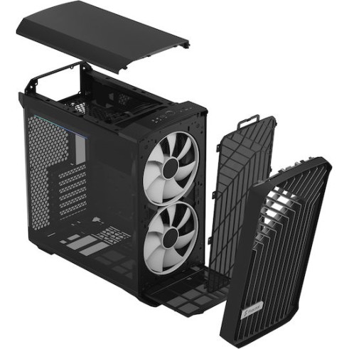 Fractal Design Torrent Compact RGB TG Light Tint Gaming Midi Tower Κουτί Υπολογιστή με Πλαϊνό Παράθυρο Γκρι