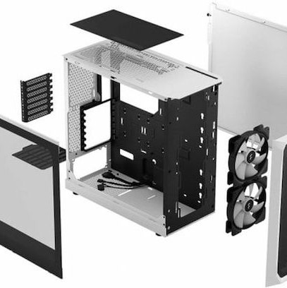 Fractal Design Focus 2 Gaming Midi Tower Κουτί Υπολογιστή με Πλαϊνό Παράθυρο RGB White