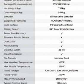 Creality3D Ender-3 V3 Se Αυτόνομος 3D Printer με Σύνδεση USB
