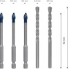 Bosch Σετ 5 Τρυπάνια με Κυλινδρικό Στέλεχος για Δομικά Υλικά, Γυαλί και Πλακίδια