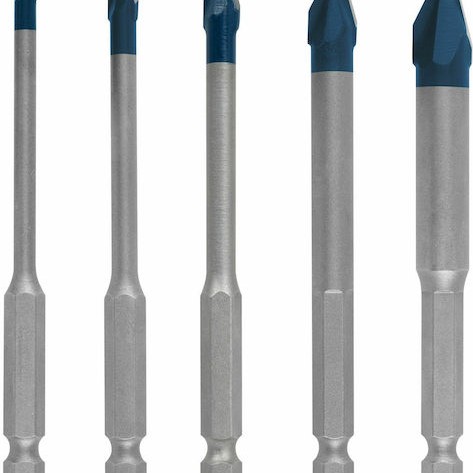 Bosch Expert HEX-9 HardCeramic Σετ 5 Τρυπάνια με Εξάγωνο Στέλεχος για Γυαλί και Πλακίδια