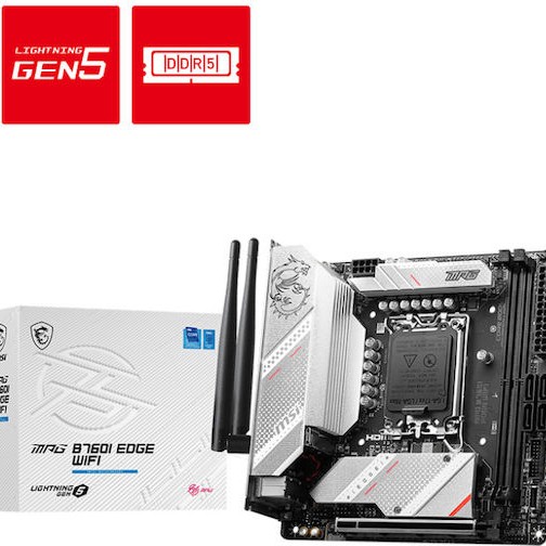 MSI MPG B760I EDGE WIFI Motherboard Mini ITX με Intel 1700 Socket 7D40-005R