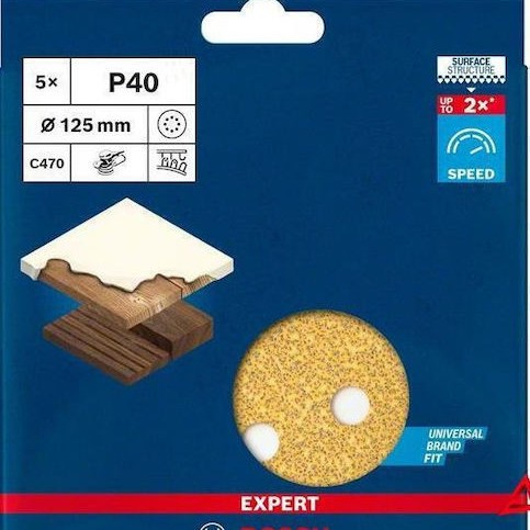 Bosch EXPERT C470 Φύλλο Λείανσης Απλό 125x125mm