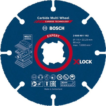 Bosch Expert Carbide Multi Wheel Δίσκος Κοπής Δομικών Υλικών 115mm 2608901192
