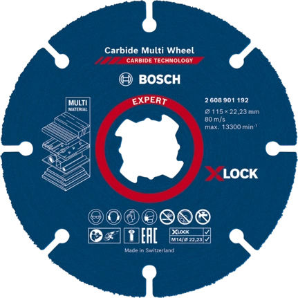 Bosch Expert Carbide Multi Wheel Δίσκος Κοπής Δομικών Υλικών 115mm 2608901192