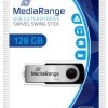 MediaRange 128GB USB 2.0 Stick Μαύρο
