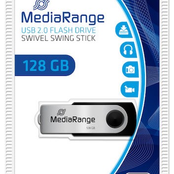 MediaRange 128GB USB 2.0 Stick Μαύρο