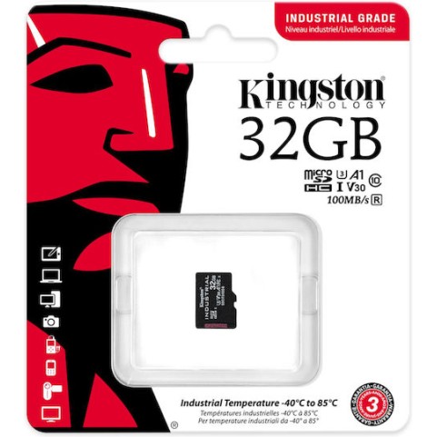Kingston Industrial microSDHC 32GB Class 10 U3 V30 A1 UHS-I
