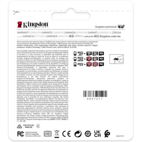 Kingston Industrial microSDHC 8GB Class 10 U3 V30 A1 UHS-I