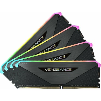 Corsair Vengeance RGB RT DDR4 32GB RAM με 4x8GB Modules και Ταχύτητα 3600 για Desktop