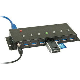 Lindy USB 3.0 Hub 7 Θυρών με σύνδεση USB-A και Εξωτερική Παροχή Ρεύματος