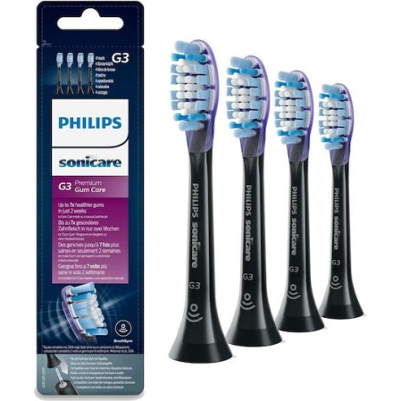 Philips Sonicare G3 Premium Gum Care Ανταλλακτικές Κεφαλές για Ηλεκτρική Οδοντόβουρτσα Standard Black HX9054/33 4τμχ