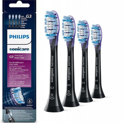 Philips Sonicare G3 Premium Gum Care Ανταλλακτικές Κεφαλές για Ηλεκτρική Οδοντόβουρτσα Standard Black HX9054/33 4τμχ
