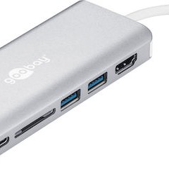 Goobay USB-C Docking Station με HDMI 4K PD Ethernet Ασημί (76788)