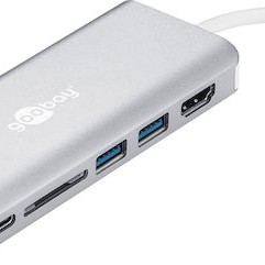 Goobay USB-C Docking Station με HDMI 4K PD Ethernet Ασημί (76788)