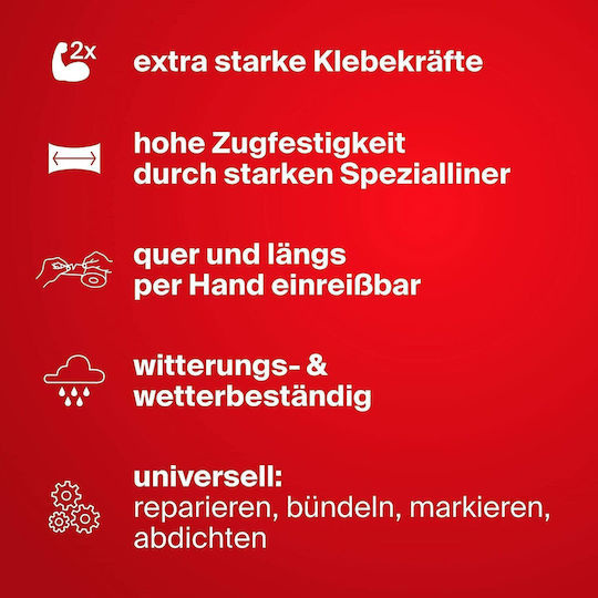 fischer Αυτοκόλλητη Υφασμάτινη Ταινία Μαύρη 25mx48mm