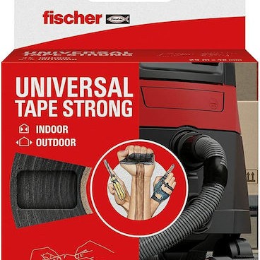 fischer Αυτοκόλλητη Υφασμάτινη Ταινία Μαύρη 25mx48mm