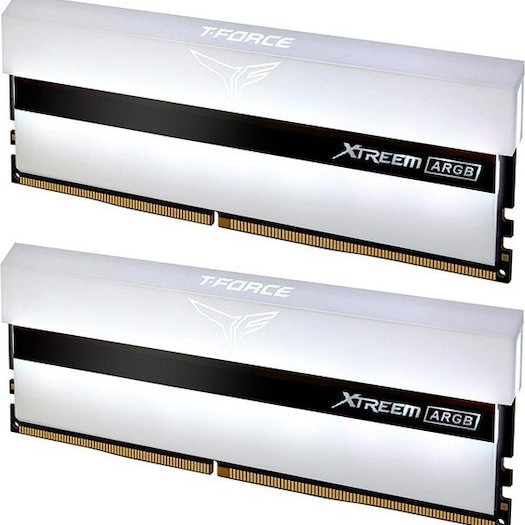 TeamGroup T-Force Xtreem ARGB White DDR4 16GB RAM με 2x8GB Modules και Ταχύτητα 3600 για Desktop