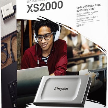 Kingston XS2000 USB-C Εξωτερικός SSD 2TB Ασημί