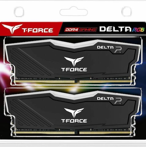 TeamGroup T-Force Delta RGB DDR4 16GB RAM με 2x8GB Modules και Ταχύτητα 3600 για Desktop