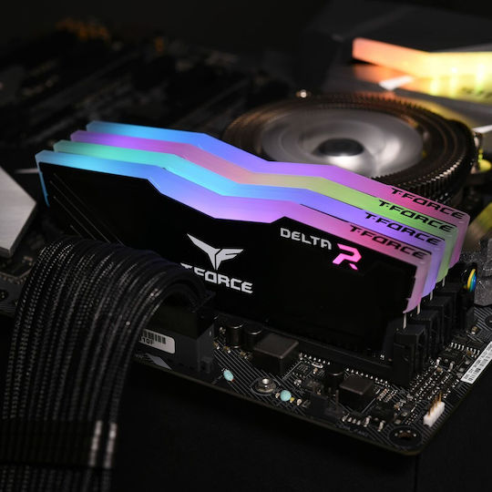 TeamGroup T-Force Delta RGB DDR4 16GB RAM με 2x8GB Modules και Ταχύτητα 3600 για Desktop