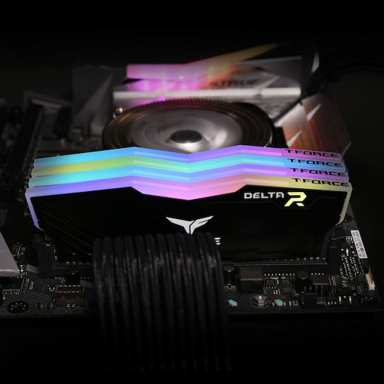 TeamGroup T-Force Delta RGB DDR4 16GB RAM με 2x8GB Modules και Ταχύτητα 3600 για Desktop