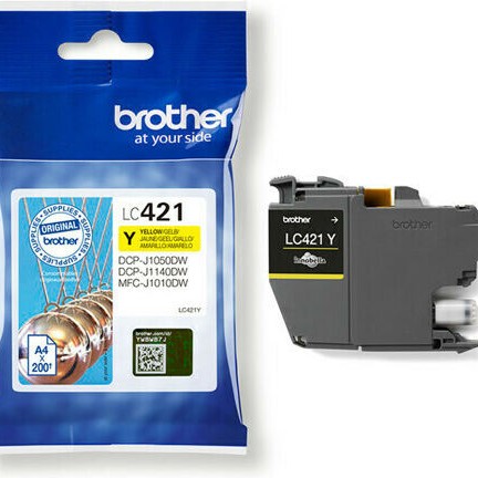 Brother LC421 Γνήσιο Μελάνι Εκτυπωτή InkJet Κίτρινο (LC-421Y)
