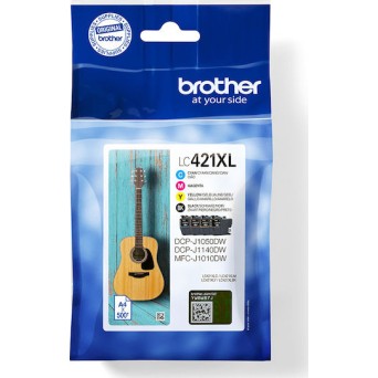 Brother LC421XL Γνήσιο Πακέτο 4 Μελανιών Εκτυπωτή InkJet Κίτρινο / Κυανό / Ματζέντα / Μαύρο (LC-421XLVAL)