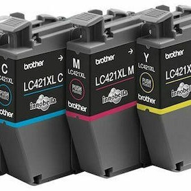 Brother LC421XL Γνήσιο Πακέτο 4 Μελανιών Εκτυπωτή InkJet Κίτρινο / Κυανό / Ματζέντα / Μαύρο (LC-421XLVAL)