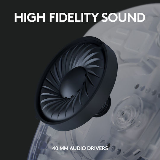 Logitech G435 Lightspeed Ασύρματο Over Ear Gaming Headset με σύνδεση Bluetooth / USB Λευκό