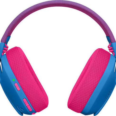 Logitech G435 Lightspeed Ασύρματο Over Ear Gaming Headset με σύνδεση Bluetooth / USB Μπλε/Φούξια