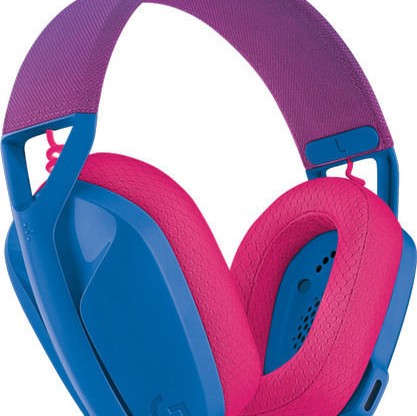 Logitech G435 Lightspeed Ασύρματο Over Ear Gaming Headset με σύνδεση Bluetooth / USB Μπλε/Φούξια