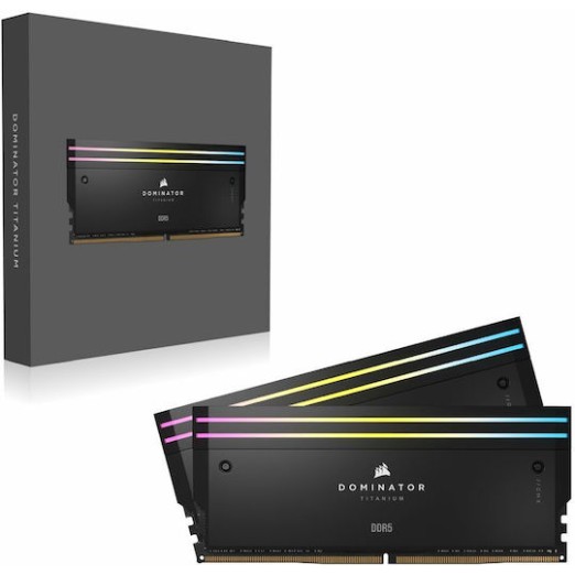 Corsair Dominator Titanium RGB XMP DDR5 32GB RAM με 2x16GB Modules και Ταχύτητα 7200 για Desktop