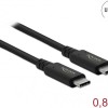 DeLock USB 2.0 Cable USB-C male - USB-C 100W Μαύρο 0.8m (86979)