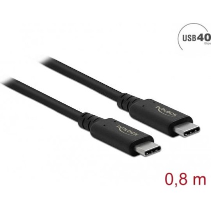 DeLock USB 2.0 Cable USB-C male - USB-C 100W Μαύρο 0.8m (86979)