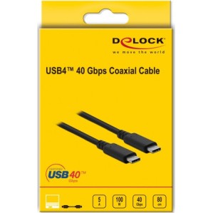 DeLock USB 2.0 Cable USB-C male - USB-C 100W Μαύρο 0.8m (86979)