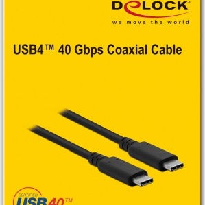 DeLock USB 2.0 Cable USB-C male - USB-C 100W Μαύρο 0.8m (86979)