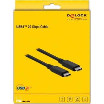 DeLock USB 2.0 Cable USB-C male - USB-C 100W Μαύρο 2m (86980)
