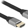 DeLock Braided Cable HDMI male - HDMI male 1m Μαύρο
