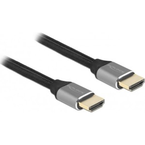 DeLock Braided Cable HDMI male - HDMI male 1m Μαύρο