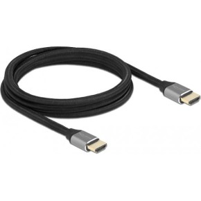 DeLock Braided Cable HDMI male - HDMI male 2m Μαύρο