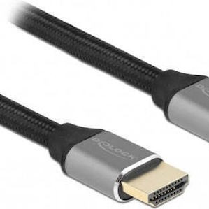 DeLock Braided Cable HDMI male - HDMI male 2m Μαύρο