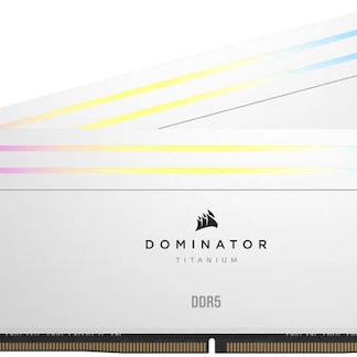 Corsair Dominator Titanium RGB XMP White DDR5 32GB RAM με 2x16GB Modules και Ταχύτητα 7000 για Desktop