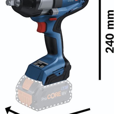 Bosch GDS 18V-1000 Brushless Μπουλονόκλειδο Μπαταρίας 18V 2x8Ah με Υποδοχή 1/2