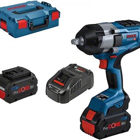 Bosch GDS 18V-1000 Brushless Μπουλονόκλειδο Μπαταρίας 18V 2x8Ah με Υποδοχή 1/2