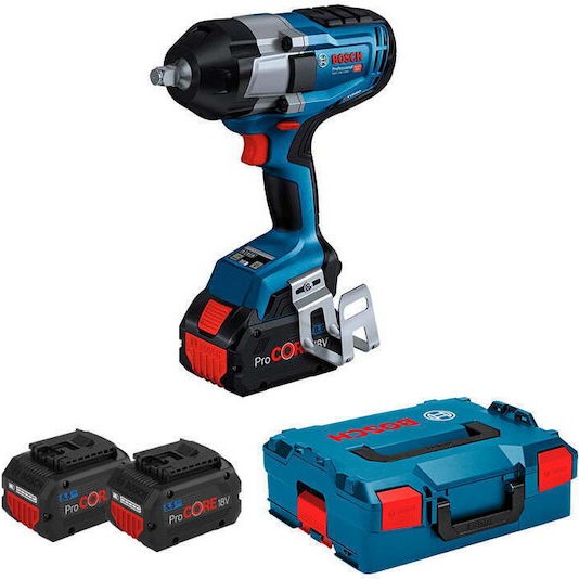 Bosch GDS 18V-1000 Brushless Μπουλονόκλειδο Μπαταρίας 18V 2x5.5Ah με Υποδοχή 1/2