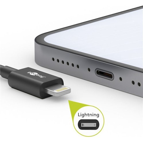 Goobay USB 2.0 Cable USB-C male - Lightning Μαύρο 1m (39445)